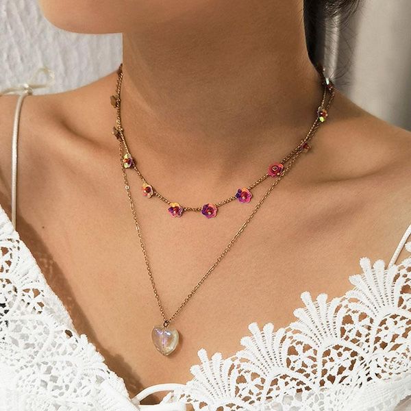 pendant necklaces chic creative plastic flower heart necklace for women double layer geometric clavicle pendants jewelry kolye, Silver
pendant necklaces chic creative plastic flower heart necklace for women double layer geometric clavicle pendants jewelry kolye, Silver
