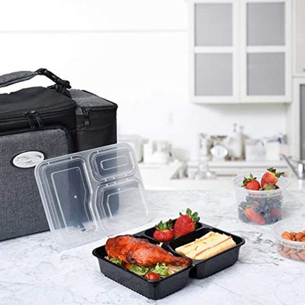 dinnerware sets 15pcs disposable bento box 3-compartment meal prep container microwave safe storage containers with lid (black)
dinnerware sets 15pcs disposable bento box 3-compartment meal prep container microwave safe storage containers with lid (black)