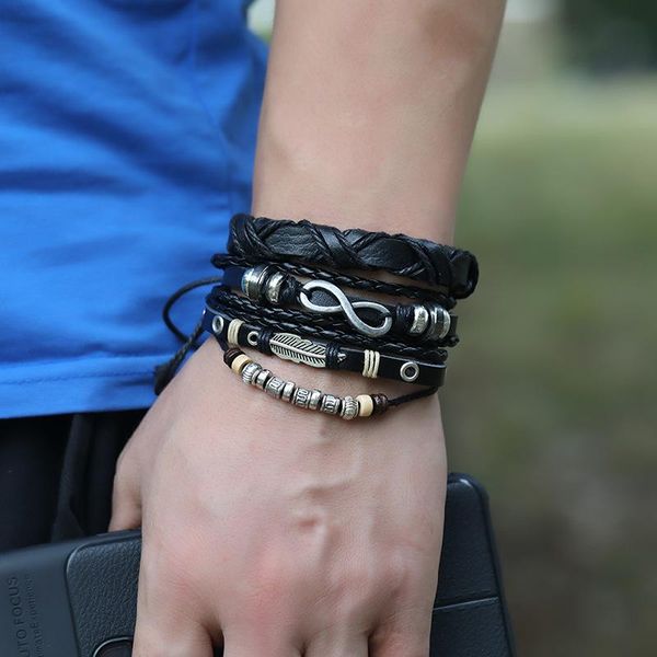 charm bracelets men fashion multi-layer leather bracelet handmade vintage wristband punk rope jewelry wrap and bangles gift, Golden;silver
charm bracelets men fashion multi-layer leather bracelet handmade vintage wristband punk rope jewelry wrap and bangles gift, Golden;silver
