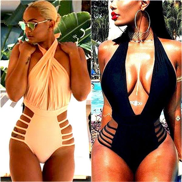 women one piece bathing suit bandage bikini deep v neck push up monokini halter swimsuit hollow swimwear one-piece suits
women one piece bathing suit bandage bikini deep v neck push up monokini halter swimsuit hollow swimwear one-piece suits