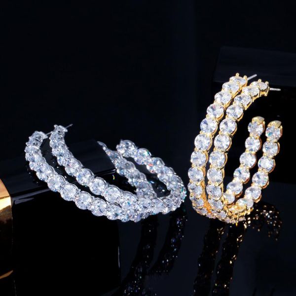 hoop & huggie threegraces gorgeous cubic zirconia yellow gold color circle round earrings for women party accessories jewelry gift er694, Golden;silver
hoop & huggie threegraces gorgeous cubic zirconia yellow gold color circle round earrings for women party accessories jewelry gift er694, Golden;silver