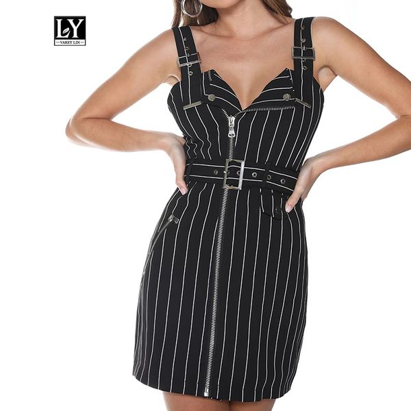 dresses v neck overall mini women vintage black white striped print zipper rivet punk pencil dress with belt, Black;gray
dresses v neck overall mini women vintage black white striped print zipper rivet punk pencil dress with belt, Black;gray