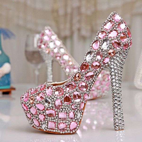 dress shoes gorgeous spring 4 inches single pink crystal wedding luxury ladies platform party prom high heels, Black
dress shoes gorgeous spring 4 inches single pink crystal wedding luxury ladies platform party prom high heels, Black