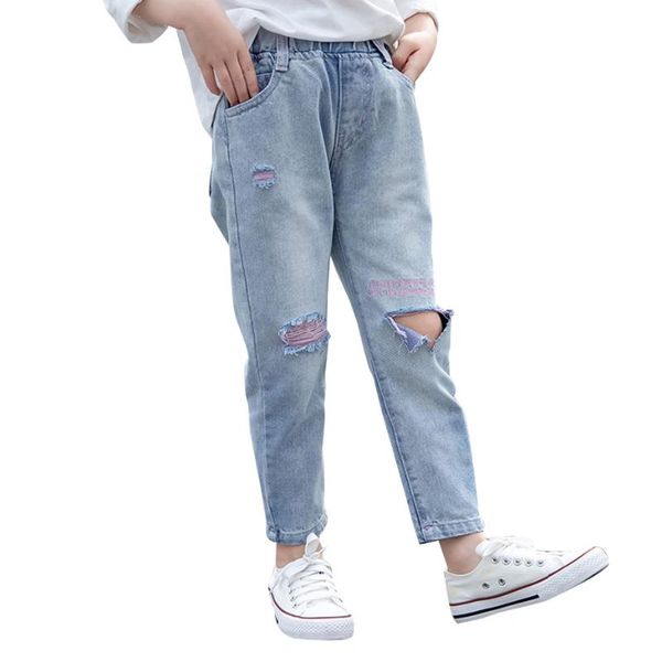 jeans girl casual ripped for girls big hole children style children's clothes, Blue
jeans girl casual ripped for girls big hole children style children's clothes, Blue