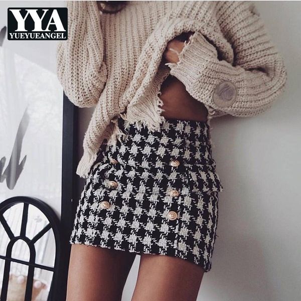 skirts winter ladies high waist a-line fashion plaid double breasted womens short streetwear tweed mini, Black
skirts winter ladies high waist a-line fashion plaid double breasted womens short streetwear tweed mini, Black