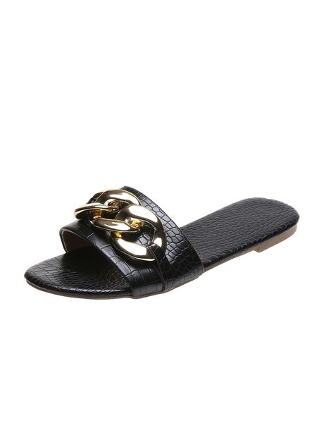 summer fashion women slip-on leather open toe gold chain square heels breathable slippers sandals outdoor slides beach shoes, Black
summer fashion women slip-on leather open toe gold chain square heels breathable slippers sandals outdoor slides beach shoes, Black