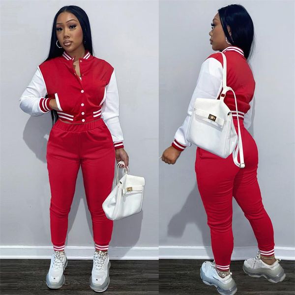 women's two piece pants hirigin women suits sportswear baseball long sleeve single breast jackets sweatpants outdoor tracksuits outfit, White
women's two piece pants hirigin women suits sportswear baseball long sleeve single breast jackets sweatpants outdoor tracksuits outfit, White