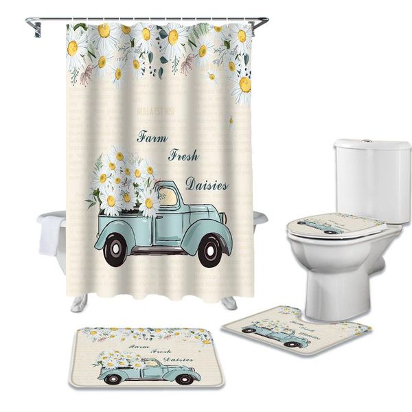 daisy truck vintage flower shower curtain sets non-slip rugs toilet lid cover and bath mat waterproof bathroom curtains
daisy truck vintage flower shower curtain sets non-slip rugs toilet lid cover and bath mat waterproof bathroom curtains