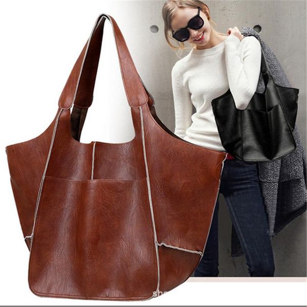 evening bags casual large capacity tote women handbags designer vintage pu leather shoulder bag luxury female travel 
evening bags casual large capacity tote women handbags designer vintage pu leather shoulder bag luxury female travel