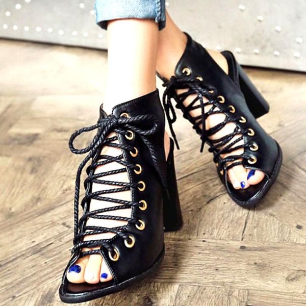 sandals 2021 block high heels design shoelaces summer shoes women plus size 33-50, Black
sandals 2021 block high heels design shoelaces summer shoes women plus size 33-50, Black