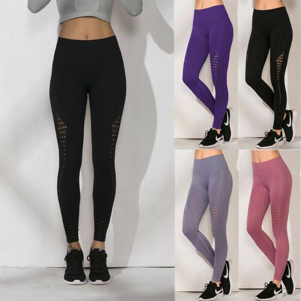 women's leggings 2021 casual womens high waist hollow out fitness elastic long legging pants trouser, Black
women's leggings 2021 casual womens high waist hollow out fitness elastic long legging pants trouser, Black