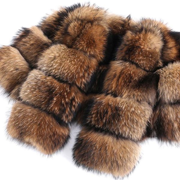 women's fur & faux 2021 natural raccoon winter jacket sub-fur coat high-quality round neck warm short, Black
women's fur & faux 2021 natural raccoon winter jacket sub-fur coat high-quality round neck warm short, Black