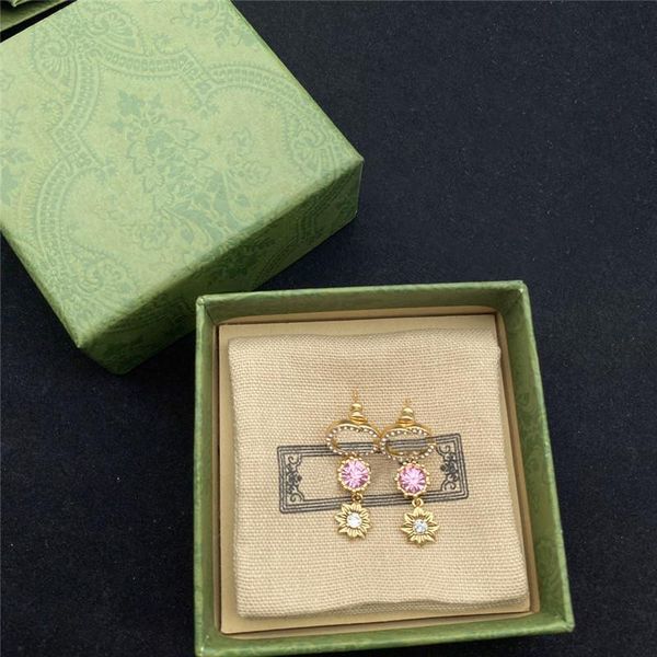 full diamond flower charm earrings double letter crystal earring floral designer pendant studs eardrop with stamps gift box, Golden
full diamond flower charm earrings double letter crystal earring floral designer pendant studs eardrop with stamps gift box, Golden