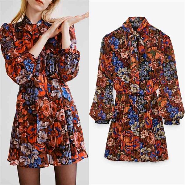 red floral print mini dress women vintage bow tied high neck puff sleeve chiffon elastic waist ladies elegant es 210519, Black;gray
red floral print mini dress women vintage bow tied high neck puff sleeve chiffon elastic waist ladies elegant es 210519, Black;gray