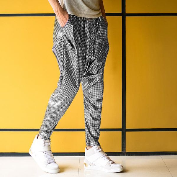 elastic waist streetwear casual harem pants drop crotch stage trousers light weight hip hop men skinny fit fashion bright pants, Black
elastic waist streetwear casual harem pants drop crotch stage trousers light weight hip hop men skinny fit fashion bright pants, Black