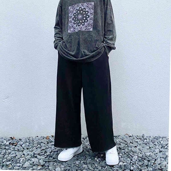 wide leg straight casual trousers men and women elastic wasit oversize baggy terry sweatpants high street loose pants, Black
wide leg straight casual trousers men and women elastic wasit oversize baggy terry sweatpants high street loose pants, Black