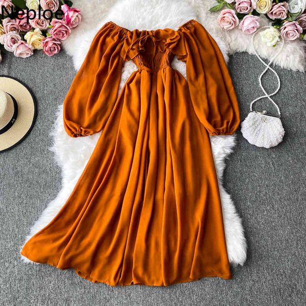 neploe beach style dresses slash neck strapless women maxi dress long sleeve slim waist a-line vestidos femme 4e043 210423, Black;gray
neploe beach style dresses slash neck strapless women maxi dress long sleeve slim waist a-line vestidos femme 4e043 210423, Black;gray