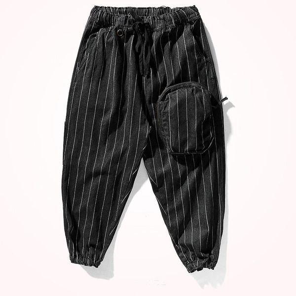 men's pants 2021 japanese retro black striped tooling bread fashion washed old loose denim drawstring casual pocket couple
men's pants 2021 japanese retro black striped tooling bread fashion washed old loose denim drawstring casual pocket couple