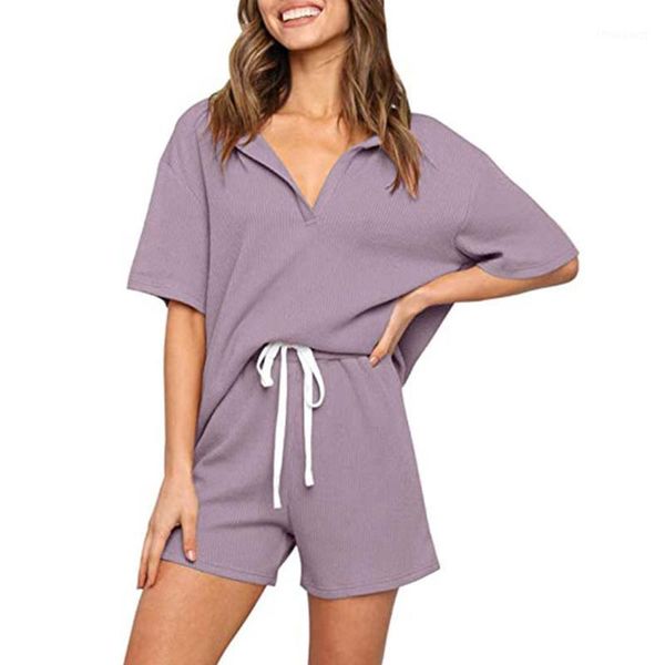 women's tracksuits summer fashion ladies suit v-neck short-sleeved pullover blouse + drawstring elastic waist straight shorts for women, Gray
women's tracksuits summer fashion ladies suit v-neck short-sleeved pullover blouse + drawstring elastic waist straight shorts for women, Gray