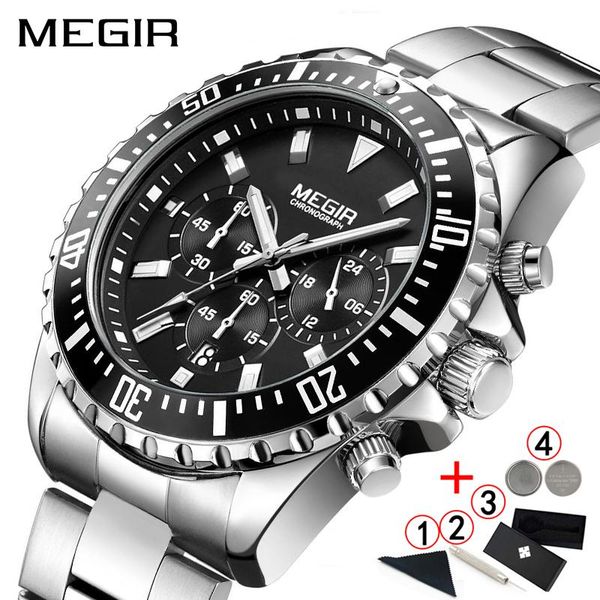 wristwatches megir watch sports watches men 2021 business chronograph for silver man stainless zegarek meski, Slivery;brown
wristwatches megir watch sports watches men 2021 business chronograph for silver man stainless zegarek meski, Slivery;brown