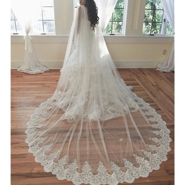 bridal veils real pos long lace wedding cape 3.5 meters bolero white ivory shoulder for bride dresses, Black
bridal veils real pos long lace wedding cape 3.5 meters bolero white ivory shoulder for bride dresses, Black
