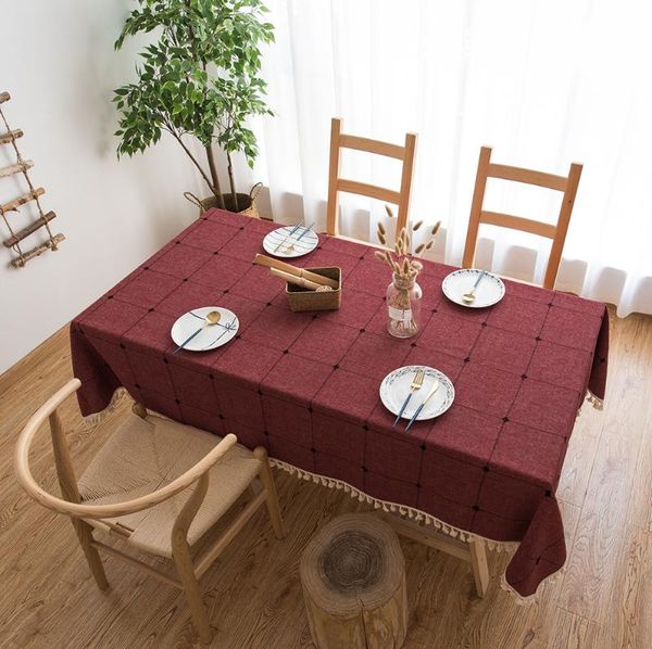 table cloth geometry grid decorative linen tablecloth with tassel dustproof wedding dining home decor red gray cover gift
table cloth geometry grid decorative linen tablecloth with tassel dustproof wedding dining home decor red gray cover gift