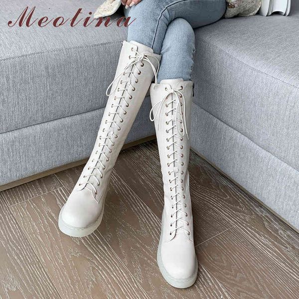 meotina women motorcycle boots shoes real leather platform flat knee high boots zip cross tied lady long boots autumn winter 40 210520, Black
meotina women motorcycle boots shoes real leather platform flat knee high boots zip cross tied lady long boots autumn winter 40 210520, Black