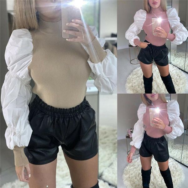 women's t-shirt spring autumn puff long sleeve pullover t-shirts jumper warm fleece fur high neck casual outwear knitted, White
women's t-shirt spring autumn puff long sleeve pullover t-shirts jumper warm fleece fur high neck casual outwear knitted, White