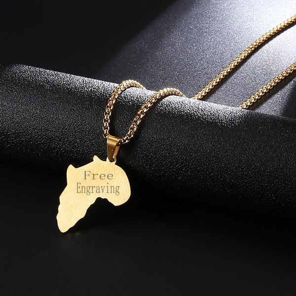 pendant necklaces yazi personalized name africa map necklace customize text hollow-carved stainless steel gold jewelry gift, Silver 
pendant necklaces yazi personalized name africa map necklace customize text hollow-carved stainless steel gold jewelry gift, Silver