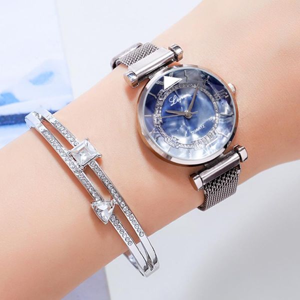 wristwatches mode frauen uhren magnetic damen diamant silber uhr geometrische oberflache casual quarz handgelenk drop, Slivery;brown
wristwatches mode frauen uhren magnetic damen diamant silber uhr geometrische oberflache casual quarz handgelenk drop, Slivery;brown
