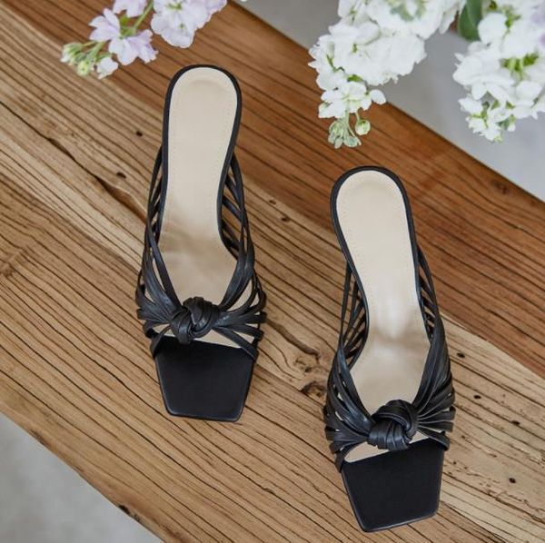 slippers french retro women's shoes summer fashion woven high-heel sandals fairy, Black
slippers french retro women's shoes summer fashion woven high-heel sandals fairy, Black