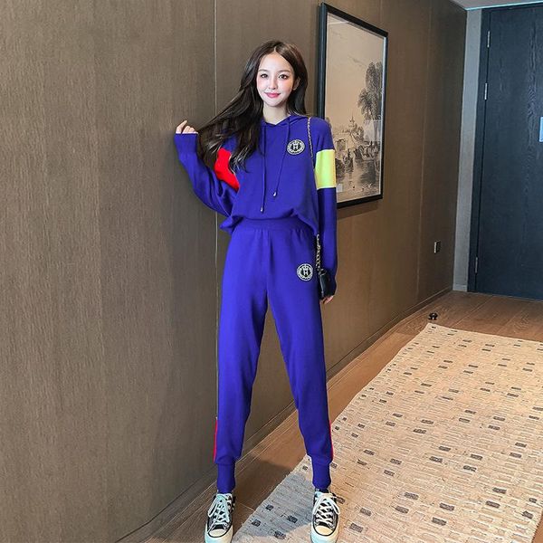 women's two piece pants fashion knitted casual suit women elegant loose patchwor sweatpants summer breathable soft pullovers, White
women's two piece pants fashion knitted casual suit women elegant loose patchwor sweatpants summer breathable soft pullovers, White
