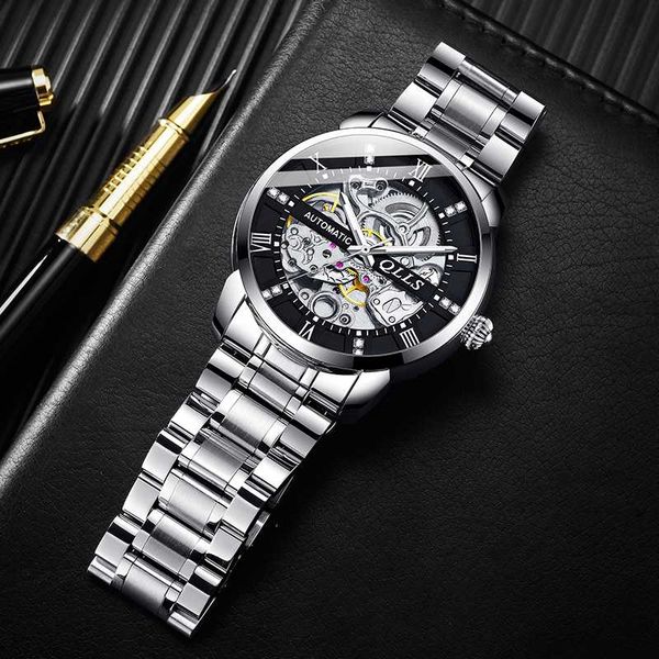 wristwatches men automatic mechanical wristwatch waterproof hollow design luminous hand stainless steel watchband qlls brand male clock, Slivery;brown
wristwatches men automatic mechanical wristwatch waterproof hollow design luminous hand stainless steel watchband qlls brand male clock, Slivery;brown