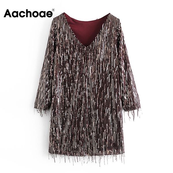 fashion women tassel sequined mini dresses v ne chic party dress female long sleeve straight dress vestidos, Black;white
fashion women tassel sequined mini dresses v ne chic party dress female long sleeve straight dress vestidos, Black;white