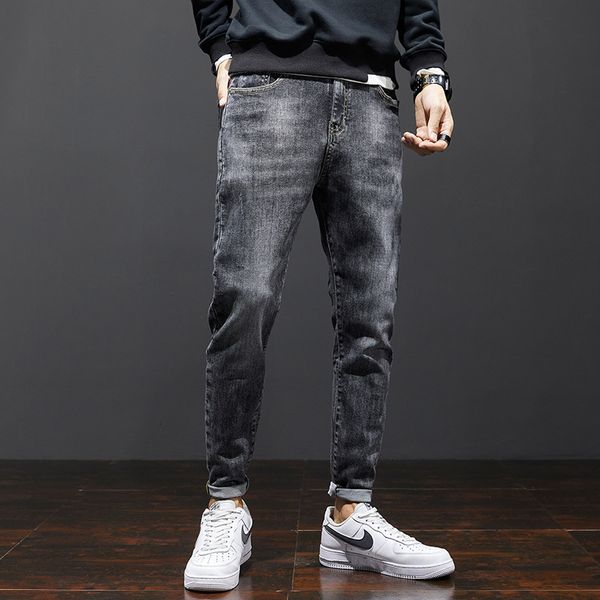 jeans korean style fashion men jeans vintage designer casual denim trousers retro black gray elastic slim fit pencil pants, Blue
jeans korean style fashion men jeans vintage designer casual denim trousers retro black gray elastic slim fit pencil pants, Blue