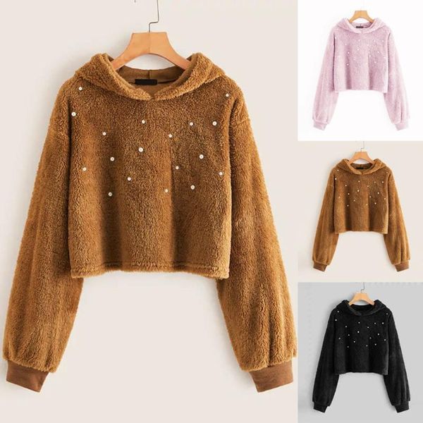 women's hoodies & sweatshirts 2021 women casual autumn thickening coat pullover fashion loose long sleeve solid color beading sweatshir, Black
women's hoodies & sweatshirts 2021 women casual autumn thickening coat pullover fashion loose long sleeve solid color beading sweatshir, Black