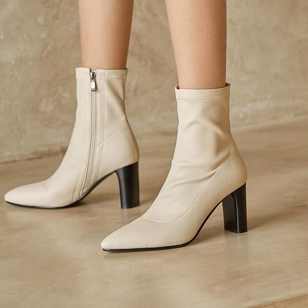 boots 2021 winter high-end customized stretch cloth material european and american style pointed high-heeled youth women's, Black
boots 2021 winter high-end customized stretch cloth material european and american style pointed high-heeled youth women's, Black