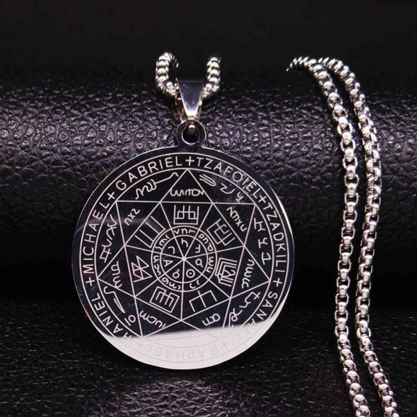 witchcra pentagram stainless steel necklaces seven archangels men silver color jewelry colgante n1162s02 
witchcra pentagram stainless steel necklaces seven archangels men silver color jewelry colgante n1162s02