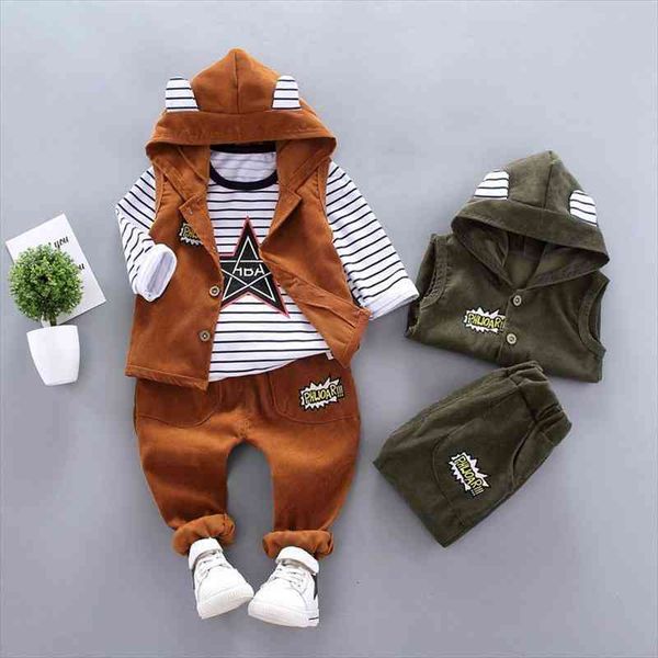 3pcs autumn baby clothing suit kids boy handsome corduroy cartoon striped pentagram spring winter sets of childrens outfits, White
3pcs autumn baby clothing suit kids boy handsome corduroy cartoon striped pentagram spring winter sets of childrens outfits, White