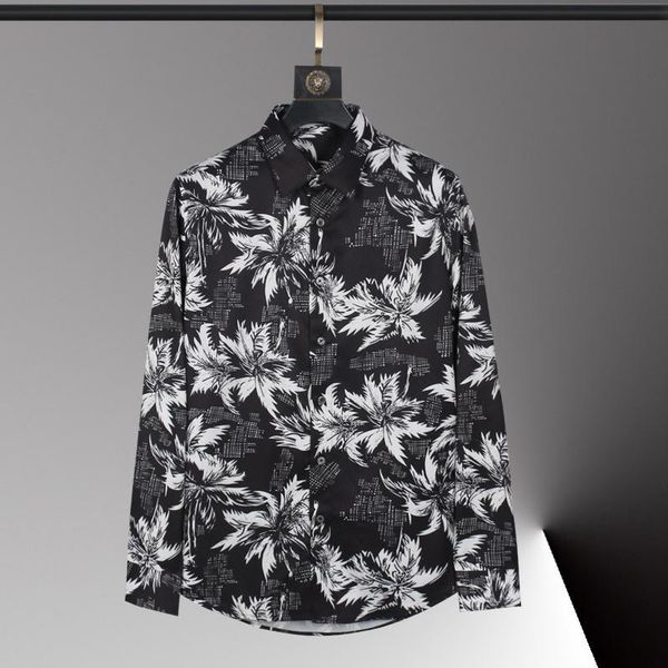 men's casual shirts black overall printed long mouwen gentlemen dress fashion slim fit party man, White;black
men's casual shirts black overall printed long mouwen gentlemen dress fashion slim fit party man, White;black