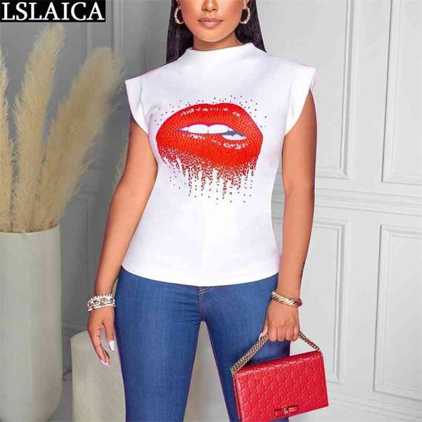 wholesale&drop white t-shirt short sleeve round neck slim ladies lips print fashion casual knitted woman tshirts 210515
wholesale&drop white t-shirt short sleeve round neck slim ladies lips print fashion casual knitted woman tshirts 210515