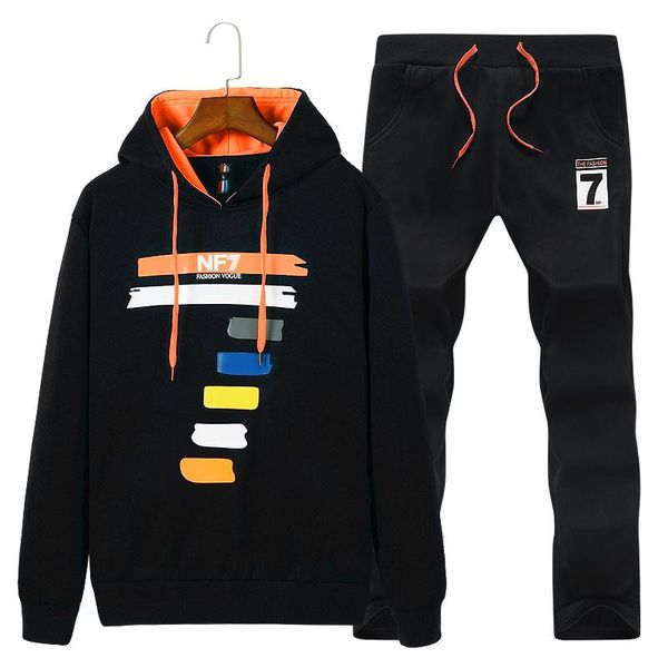 jogging clothing teenager style spring and autumn sports set men hooded pullover 7 words printed long-sleeved sweater men's wear, Black;red
jogging clothing teenager style spring and autumn sports set men hooded pullover 7 words printed long-sleeved sweater men's wear, Black;red