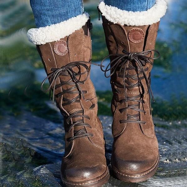 winter chunky snow boots women suede leather warm plush platform fur lace up fashion ladies booties thick heels, Black
winter chunky snow boots women suede leather warm plush platform fur lace up fashion ladies booties thick heels, Black