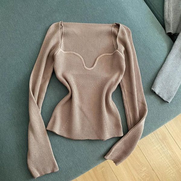 women's sweaters knitted long sleeve, sleeve shirt with a low-cut square neck for fall and winter x3xb, White;black
women's sweaters knitted long sleeve, sleeve shirt with a low-cut square neck for fall and winter x3xb, White;black