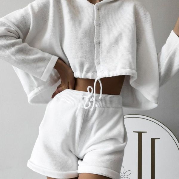 women's tracksuits knitting sweater set women solid long sleeve button suits woman elastic waist lace up short pants 2021 casual two pi, Gray
women's tracksuits knitting sweater set women solid long sleeve button suits woman elastic waist lace up short pants 2021 casual two pi, Gray