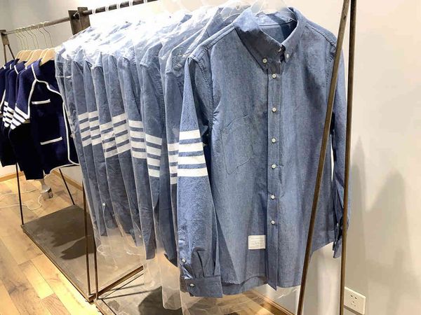 cotton blue denim blue medium length shirt tb autumn thin long sleeve outer wear men's and women's sunscreen coat, White
cotton blue denim blue medium length shirt tb autumn thin long sleeve outer wear men's and women's sunscreen coat, White