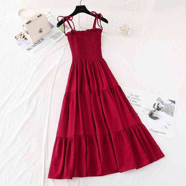 dresses women summer strap long korean vintage cotton linen ruffled sun sleeveless slim beach holiday es, Black;gray
dresses women summer strap long korean vintage cotton linen ruffled sun sleeveless slim beach holiday es, Black;gray