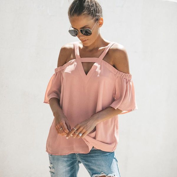 women off shoulder t-shirt casual ruffle sleeve summer short loose tees women's, White
women off shoulder t-shirt casual ruffle sleeve summer short loose tees women's, White