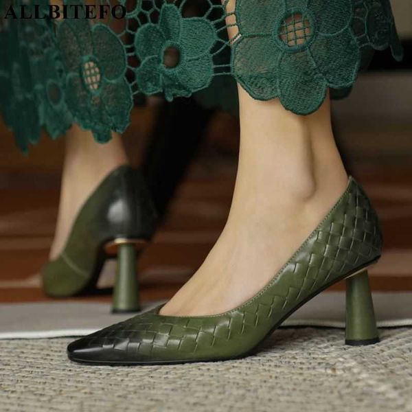 allbitefo weaving design soft genuine leather women heels shoes pointed toe fashion high heels club party high heel shoes 210611, Black
allbitefo weaving design soft genuine leather women heels shoes pointed toe fashion high heels club party high heel shoes 210611, Black