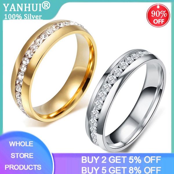 cluster rings yanhui never fade 6mm classic wedding ring for men women gold/white gold color stainless steel lovers jewelry us size 5-13, Golden;silver
cluster rings yanhui never fade 6mm classic wedding ring for men women gold/white gold color stainless steel lovers jewelry us size 5-13, Golden;silver